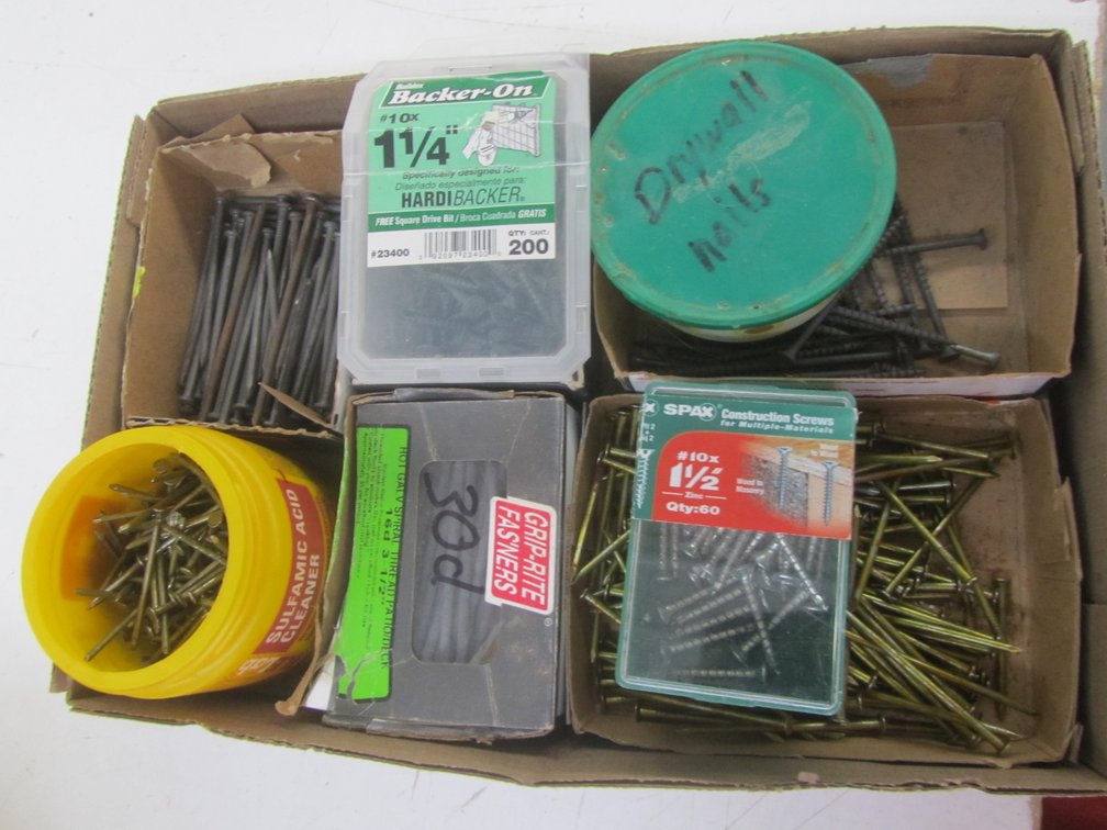 Flat Of Assorted Nails And Screws