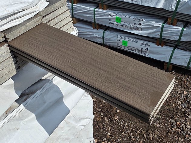 Image for Dark Brown Slotted Composite Deck Boards: 12', 16', 20'