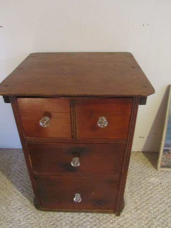 4-Drawer Night Stand Full Of Assorted Sewing/Craft Supplies