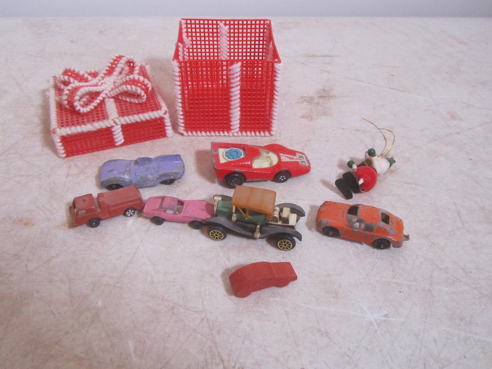 Lot Of Vintage Toy Cars w/Trinket Box