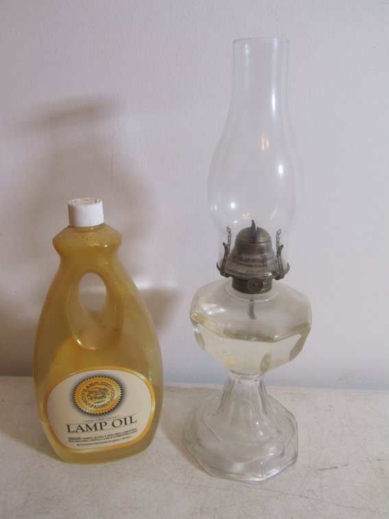 White Flame Light Co. Oil Lamp w/Shade