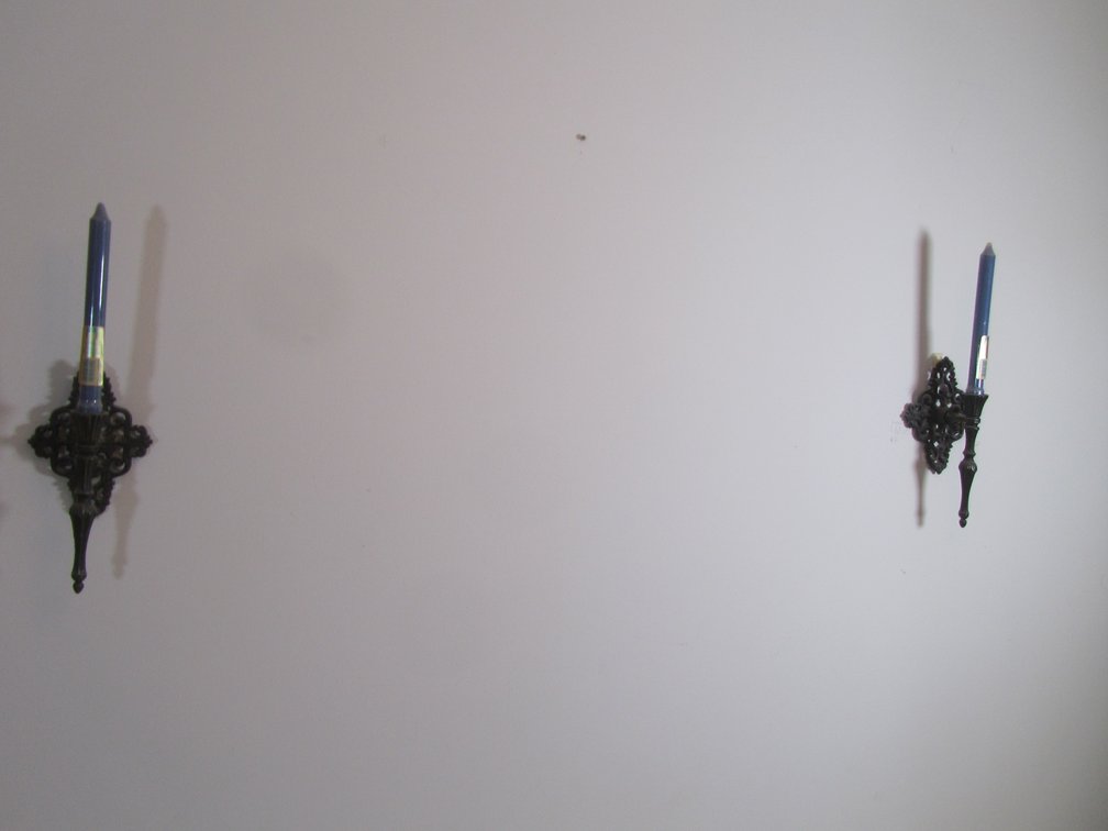 (2) Metal Wall Sconce Candleholders w/Candles