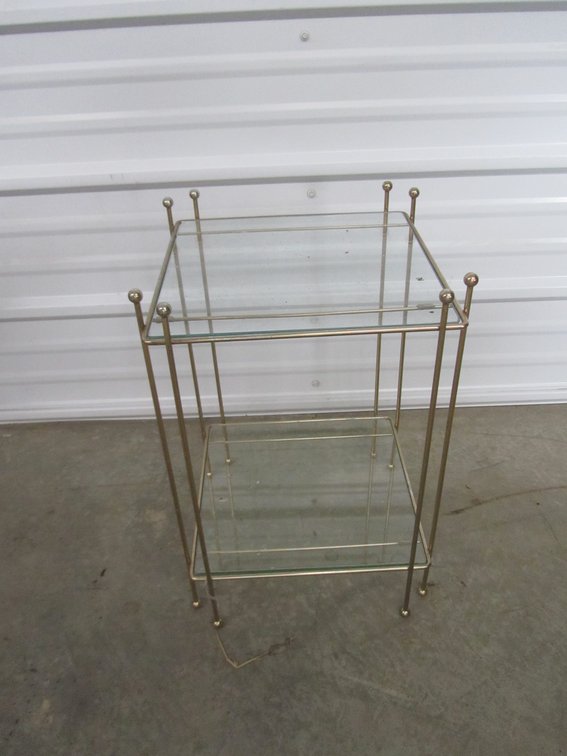 2-Tier Glass/Metal Side Table