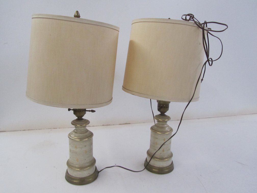 Pair Of Ceramic Table Lamps w/Shades