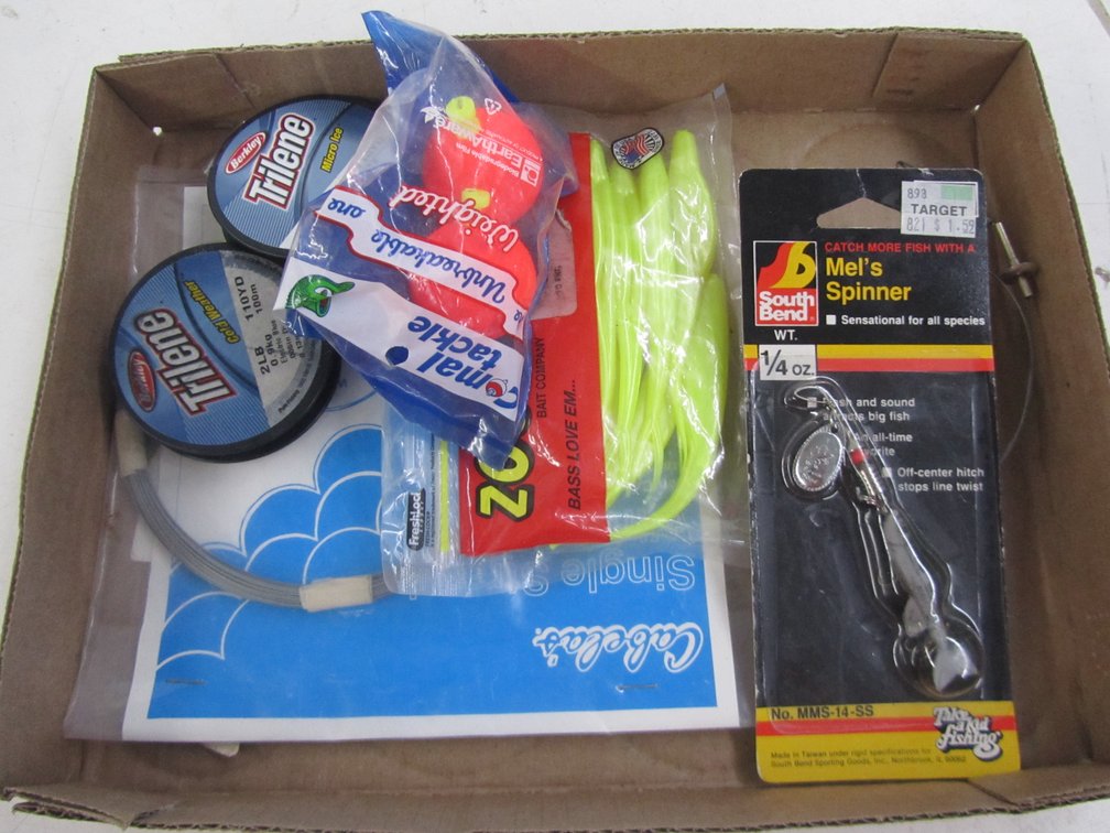 Flat Of Assorted Fishing Supplies