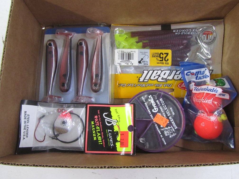 Flat Of Assorted Fishing Supplies