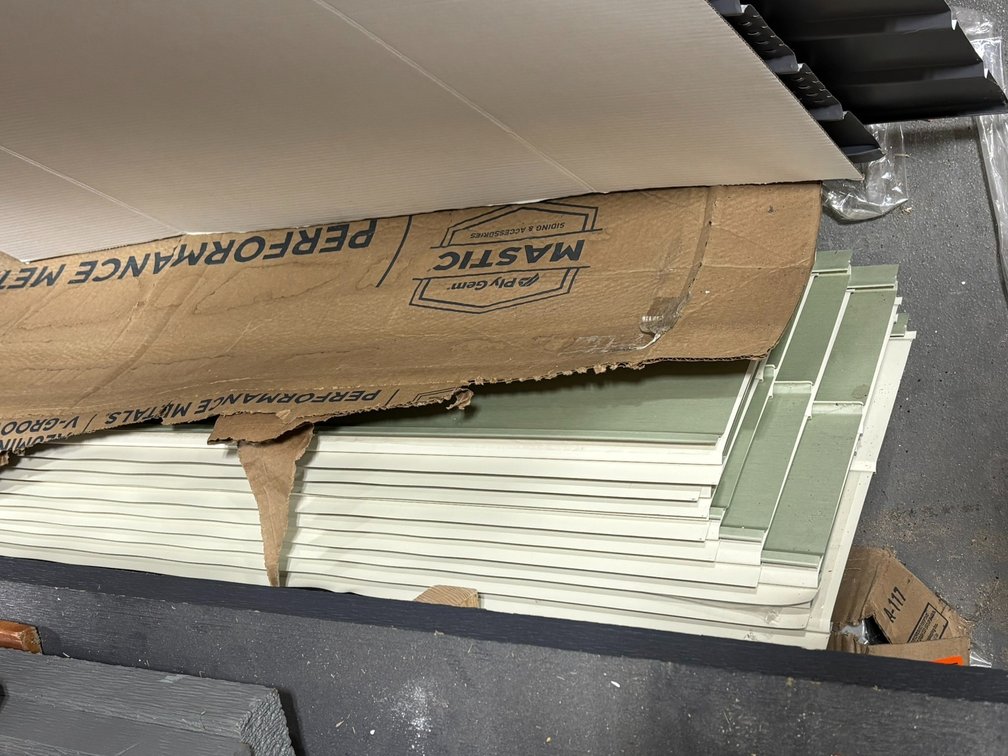 (10)  10' Cream Aluminum V Groove Soffit