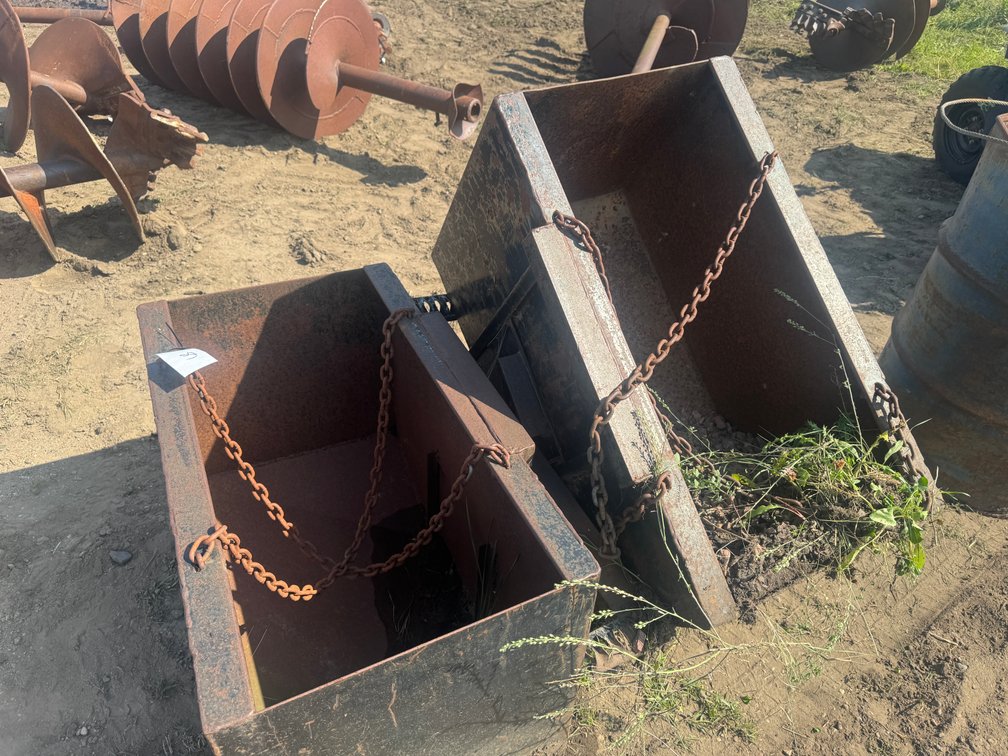 (3) Metal Rock Boxes and Counterweights