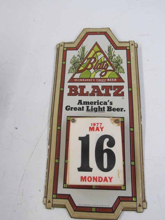 1977 Blatz Beer Calendar Wall Hanging