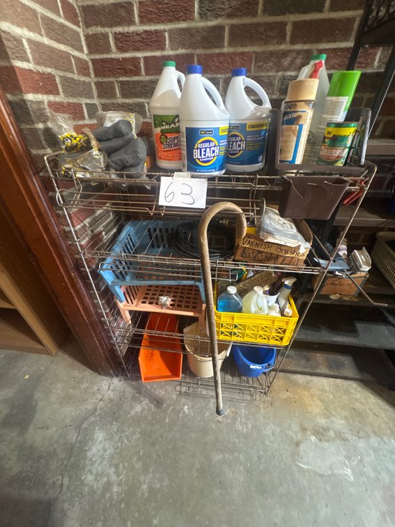 Shelf of cleaning stuff