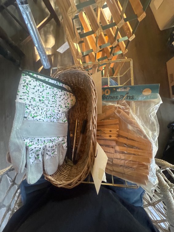 Gloves and clothes pins