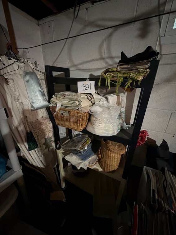 Shelf with fabric and material