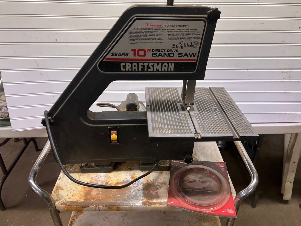 Craftsman 10” Direct Drive Band Saw on a Rolling Cart