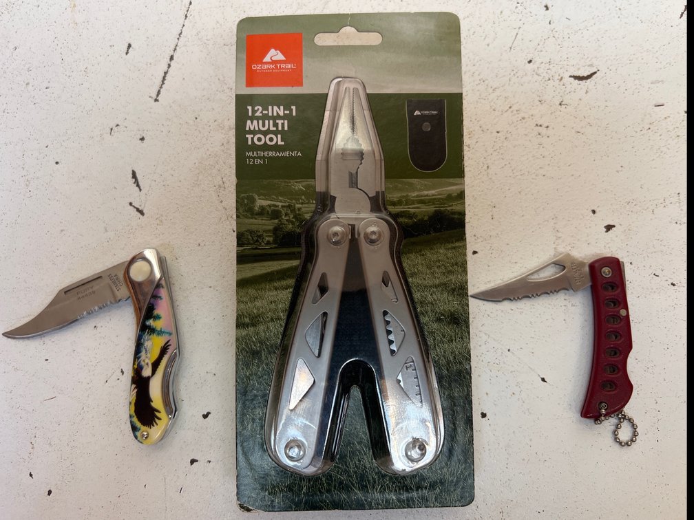 Two Folding Pocket Knives & Ozark Trail Multi Tool