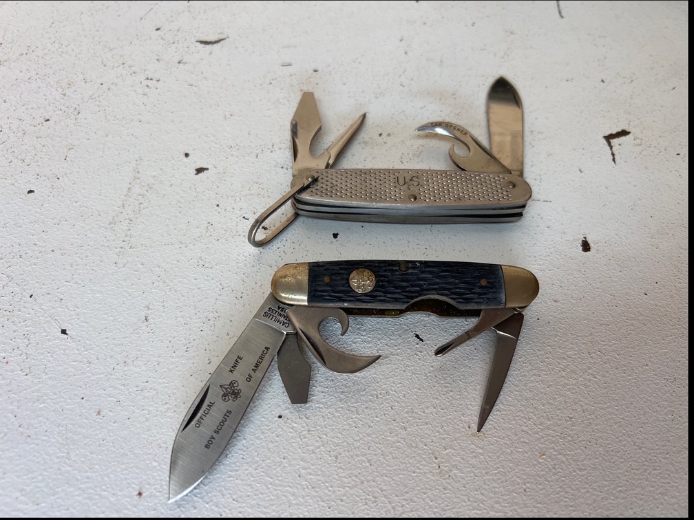 Two Vintage  Camiillus Folding Knives - One Boy Scouts & One Military
