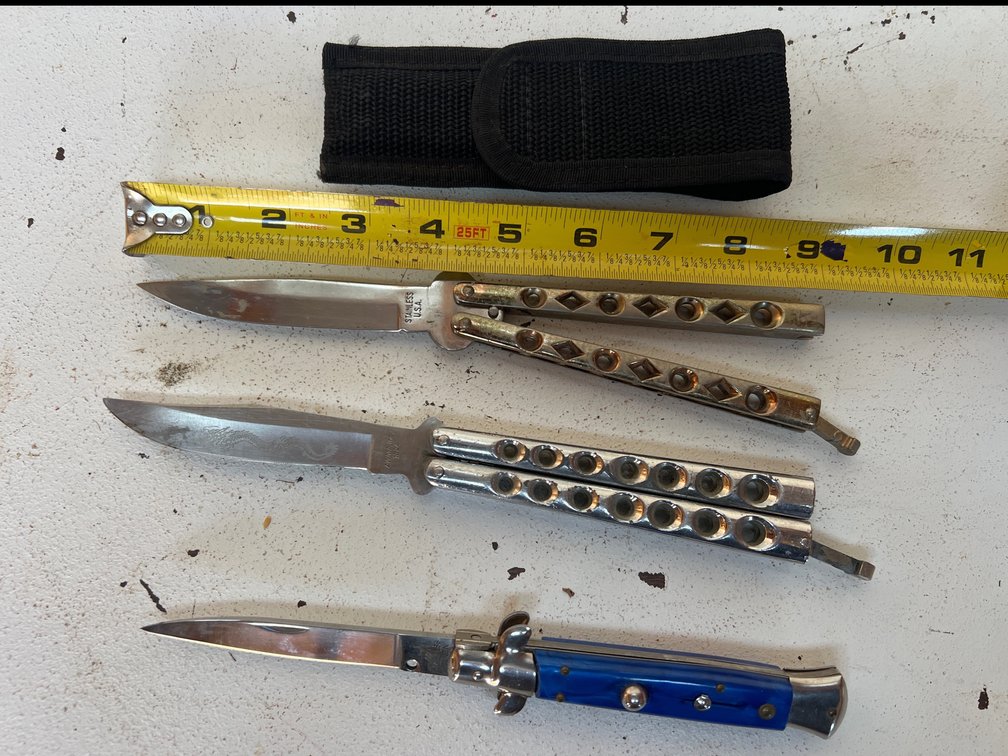 Switchblade Knife & Two Butterfly Knives