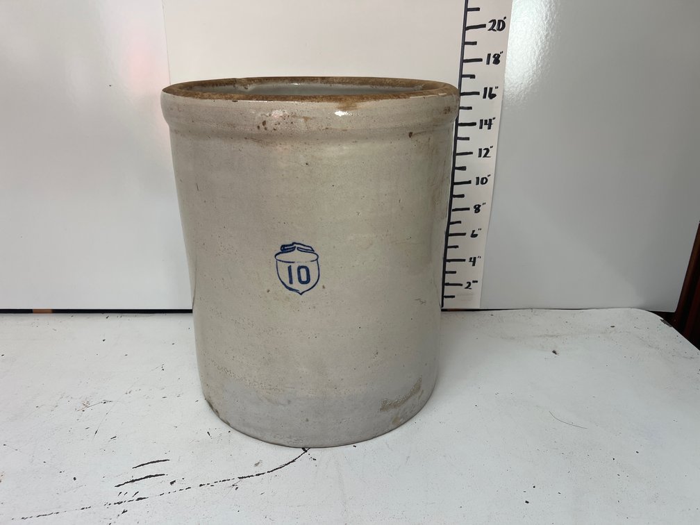Vintage 10 Gallon Stoneware Crock