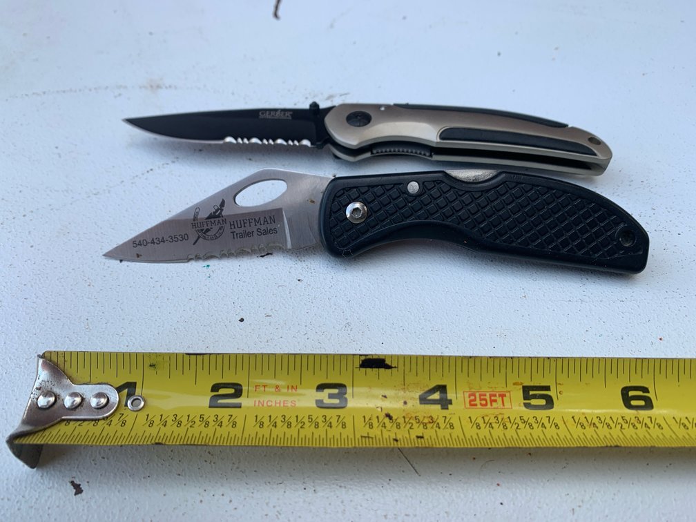 Gerber Pocket Knife and Huffman Trailer Sales Knife Made By Rostfrel
