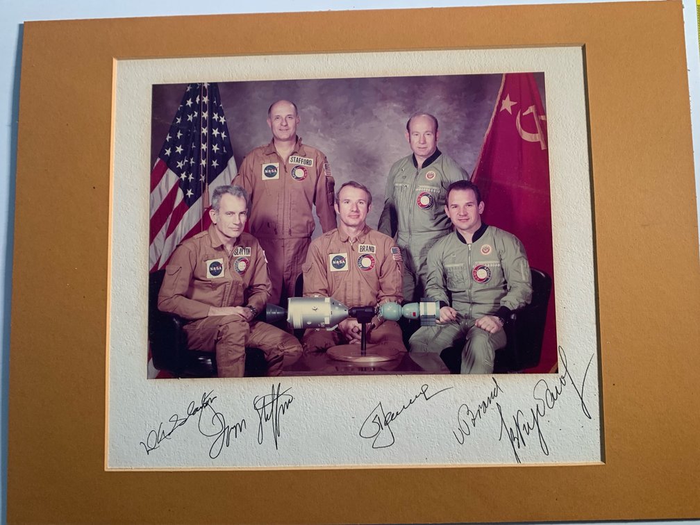 Signed Photo Of A Joint Group Of NASA Astronauts And Russian Cosmonauts