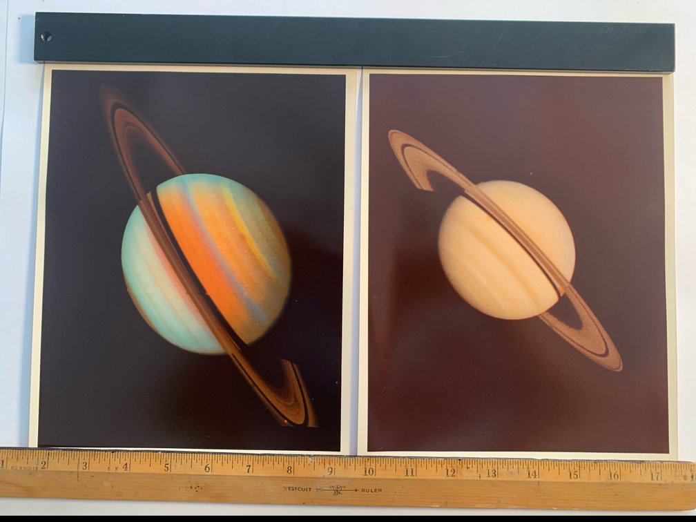 Two 8”x10” Photos Of Saturn Taken From the Voyager 1 Spacecraft