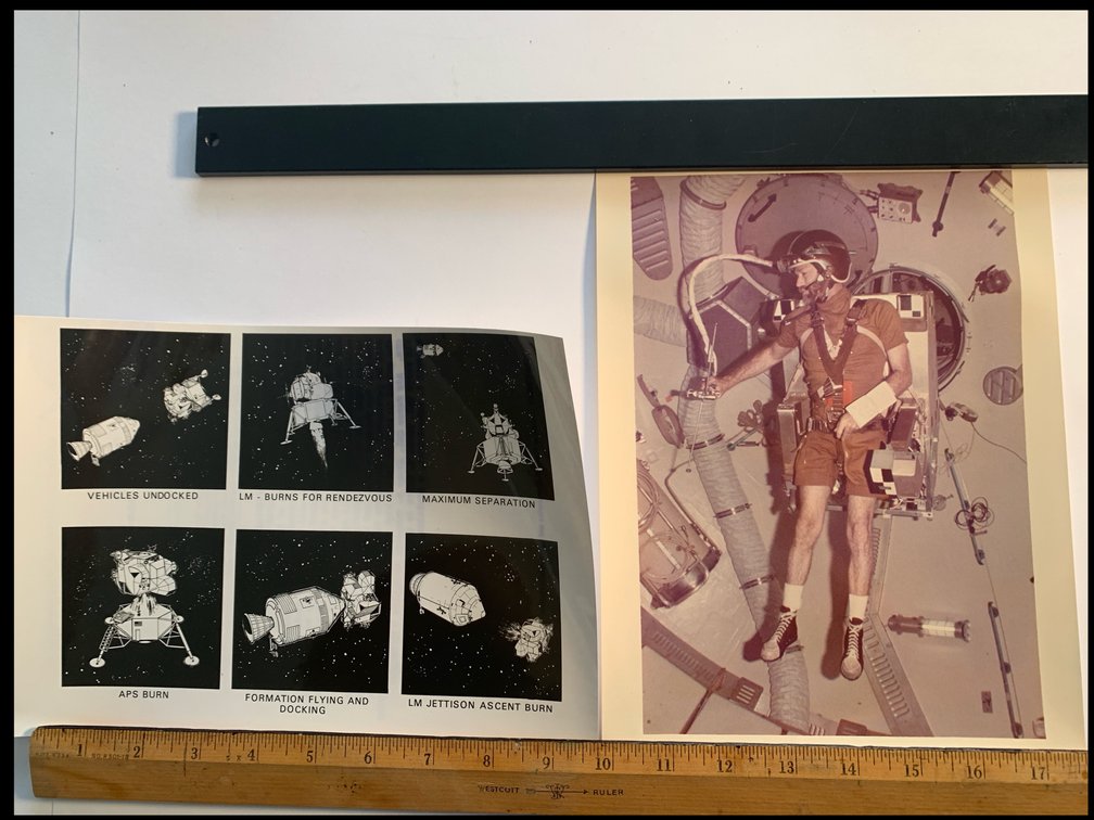 8”x10” Photos Of An Astronaut In Skylab Era Zero Gravity Training and Instruction Panels For An Apollo 9 Mission