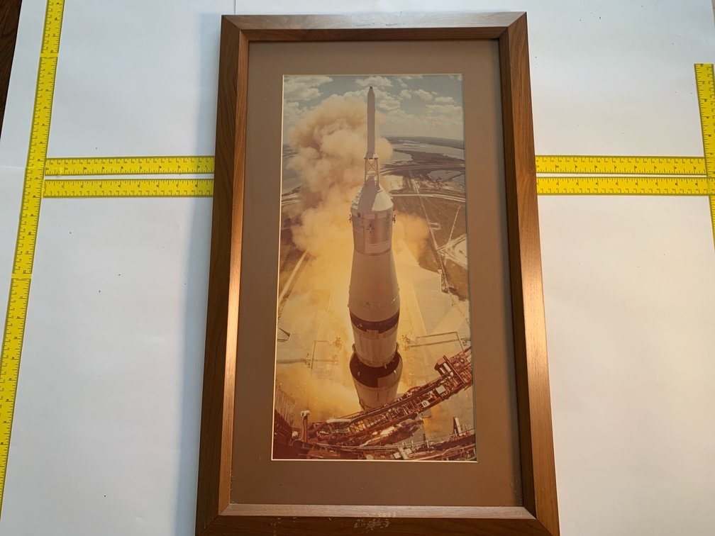 Framed Photo Of A Saturn V Rocket Lifting Off From Kennedy Space Center