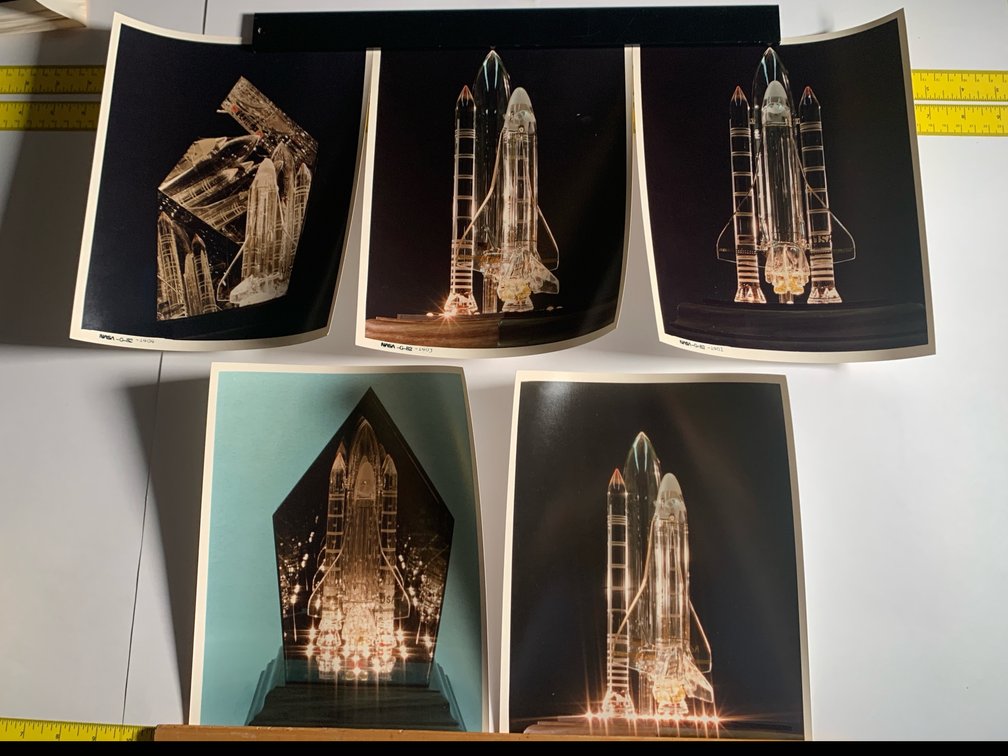 Five 8”x10” Vintage NASA Photos Of A Concept Model Of A Space Shuttle