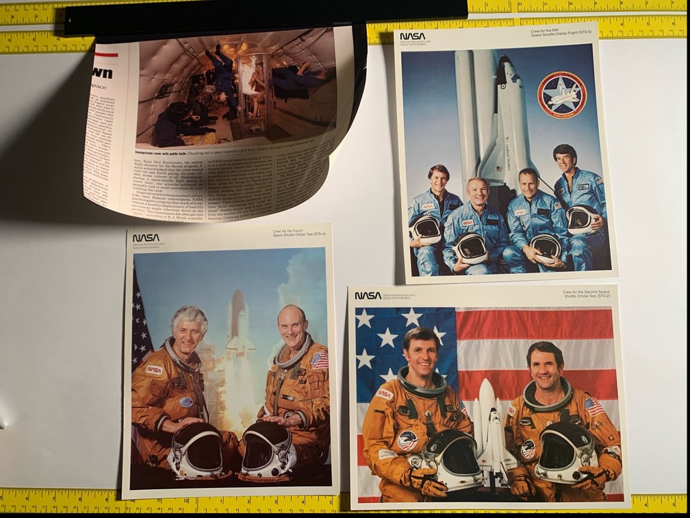 Four Photos Of NASA Astronauts. One On Board Skylab