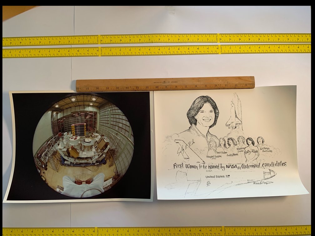 Two 11”x14” Prints. The First Women Astronaut Candidates and A Space Shuttle Payload Module Undergoing Ground Integration