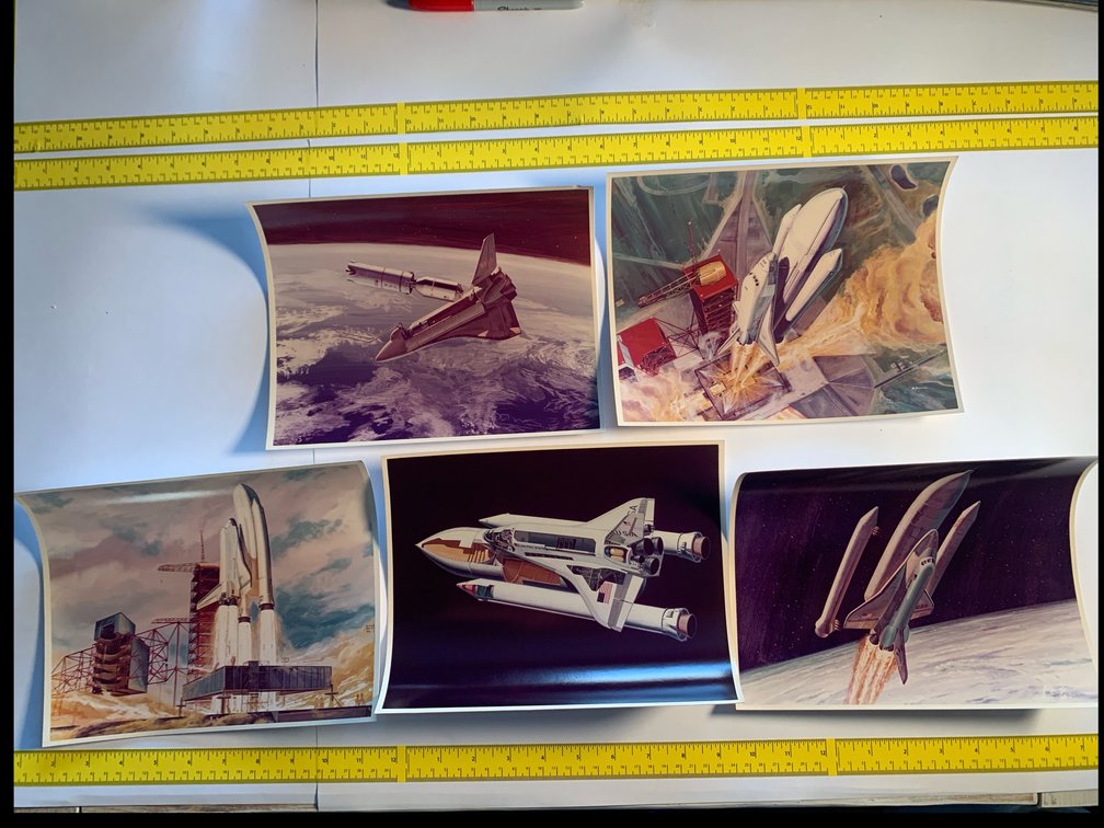 Five 8”x10” Prints Of Illustrations Of the Space Shuttle