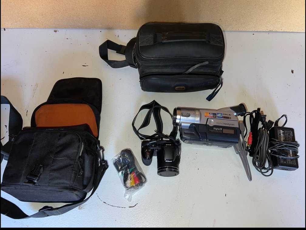 Nikon Coolpix L810 Camera w/Bag & Sony Handycam 560X Digital w/Bag