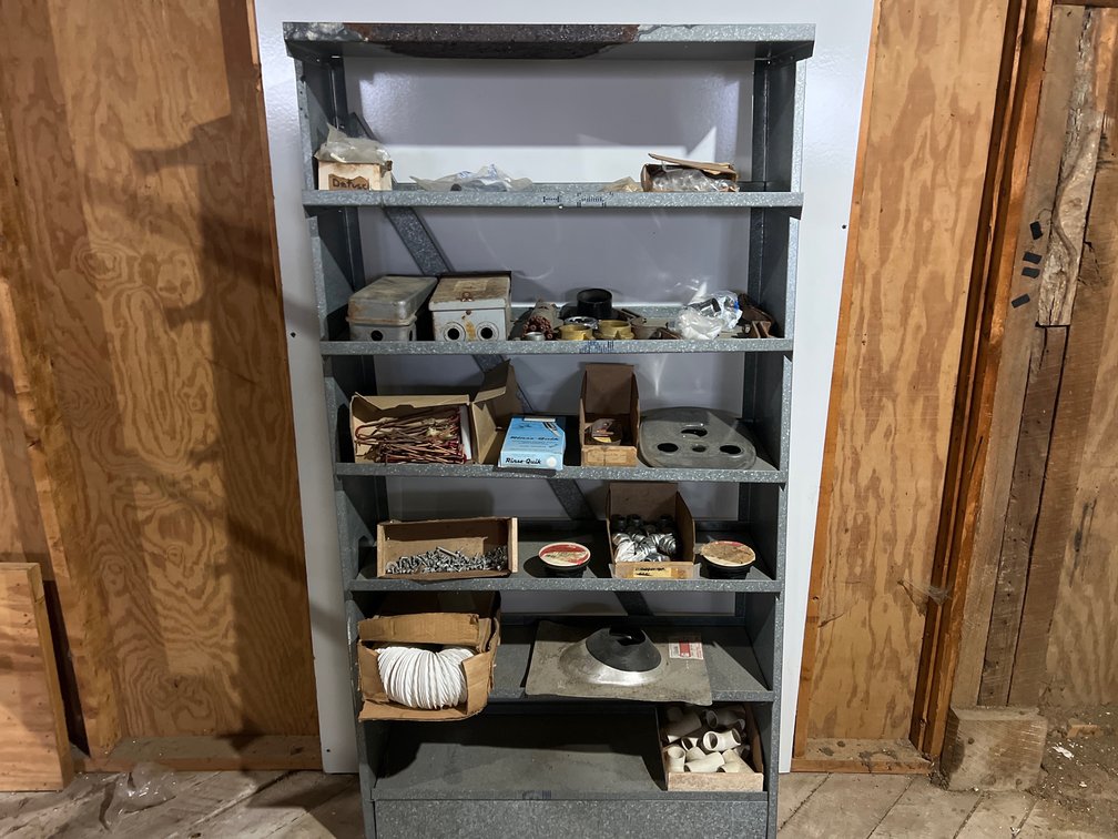 68”H x 36”W x 12”D Galvanized Organizer w/Contents