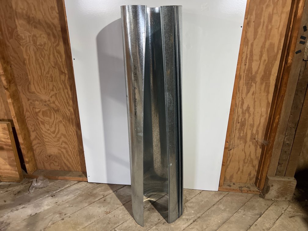 Three Sections of 12” Diameter x 5Ft Length Galvanized Duct