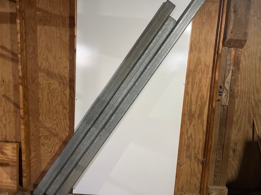 3 Galvanized Downspouts - 95”, 102” & 120” 4.25”x3”Dia.