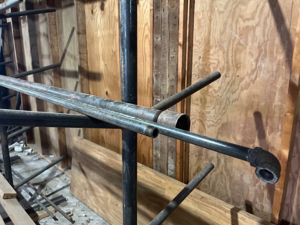 Three Sections Steel Pipe 3/4”Dx135”L, 3/4”Dx163”L, 1.75”x148”L