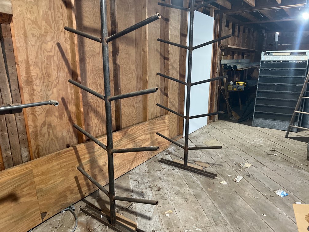 Set of Steel 5 Shelf Pipe Racks 108.5”Hx40.5”Deep