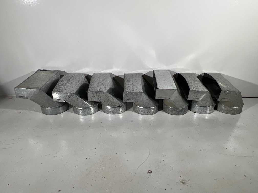 Lot of 8 Galvanized Alco 243 2.25”x10”x6” Duct Boots