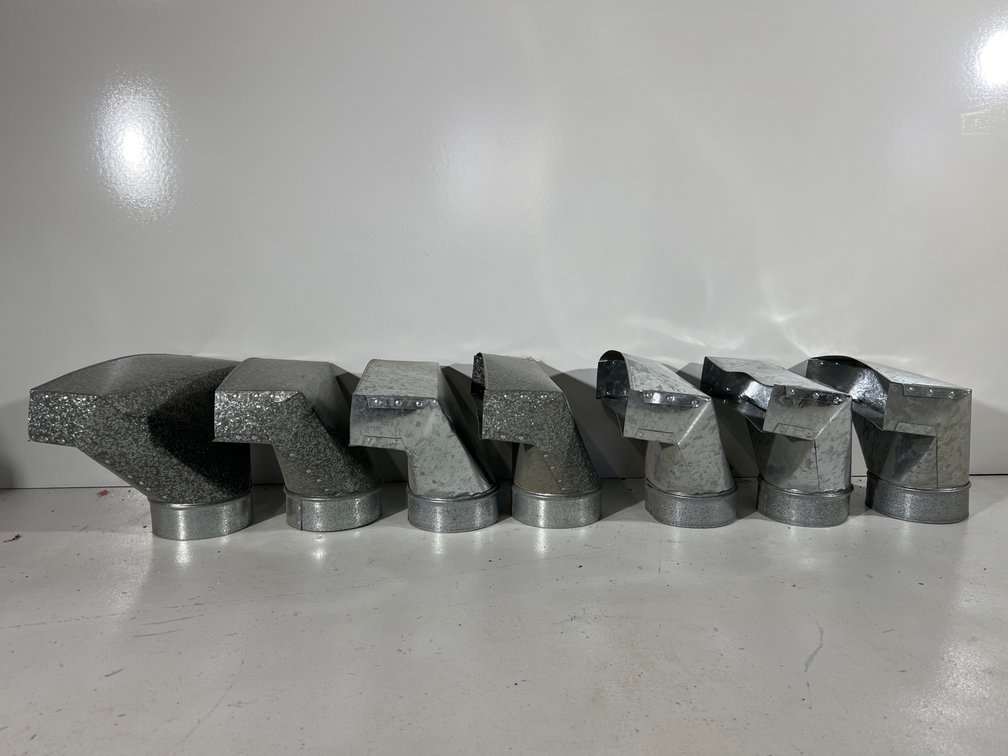 Lot of 7 Galvanized 2.25”x12”x5” Duct Boots