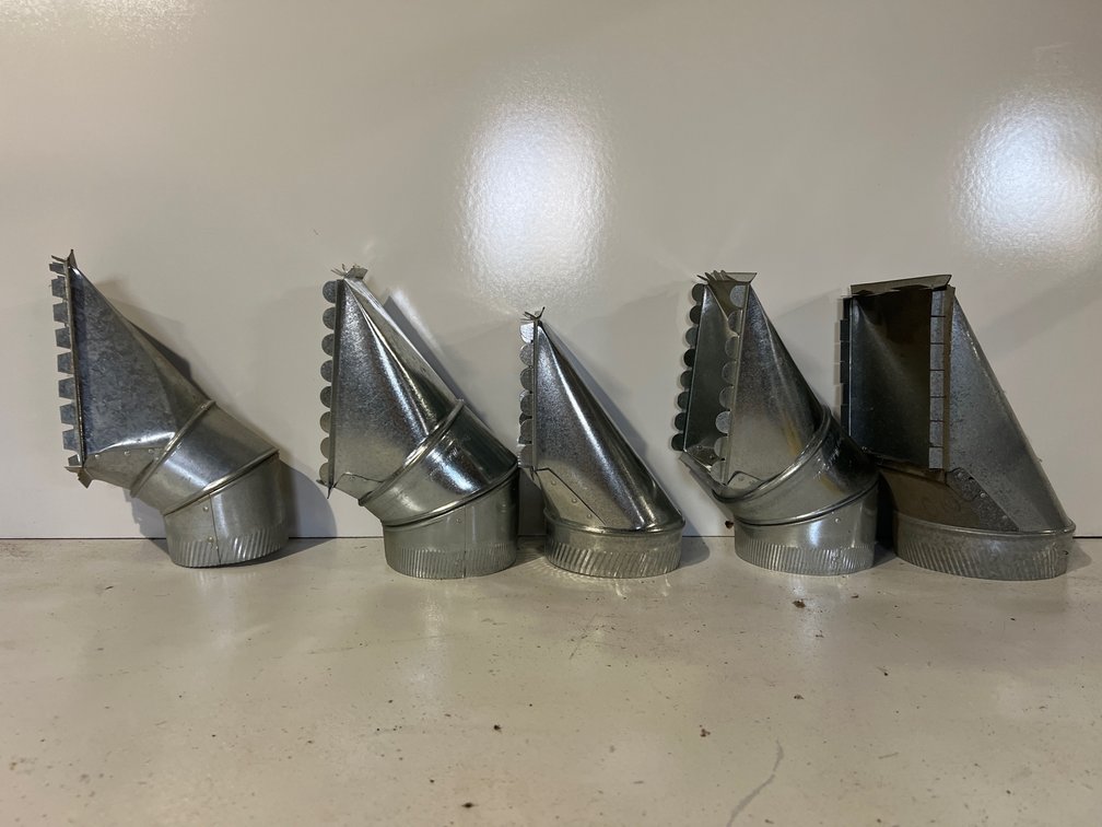 Lot of 5 Galvanized Duct Take-off