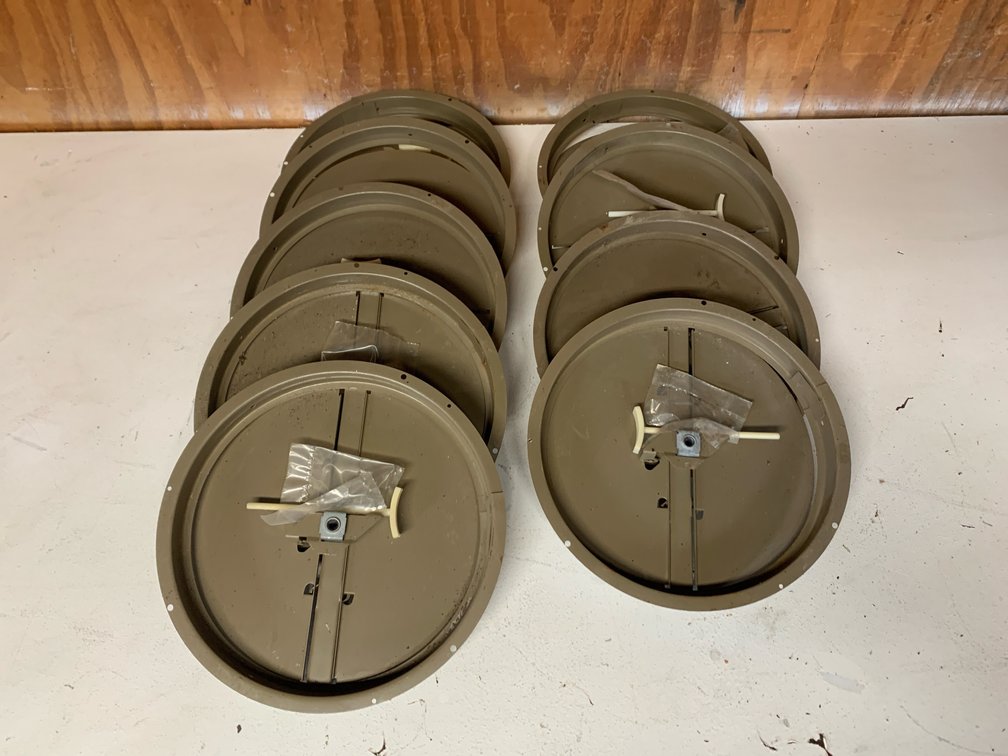 Nine New 10 3/4” Diameter Round Dampers