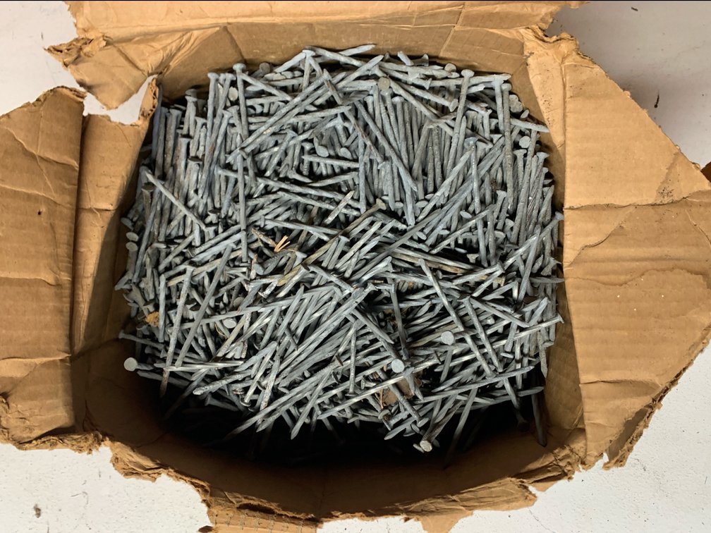 Almost Full 50lb Box Of 16d Galvanized Twist Nails