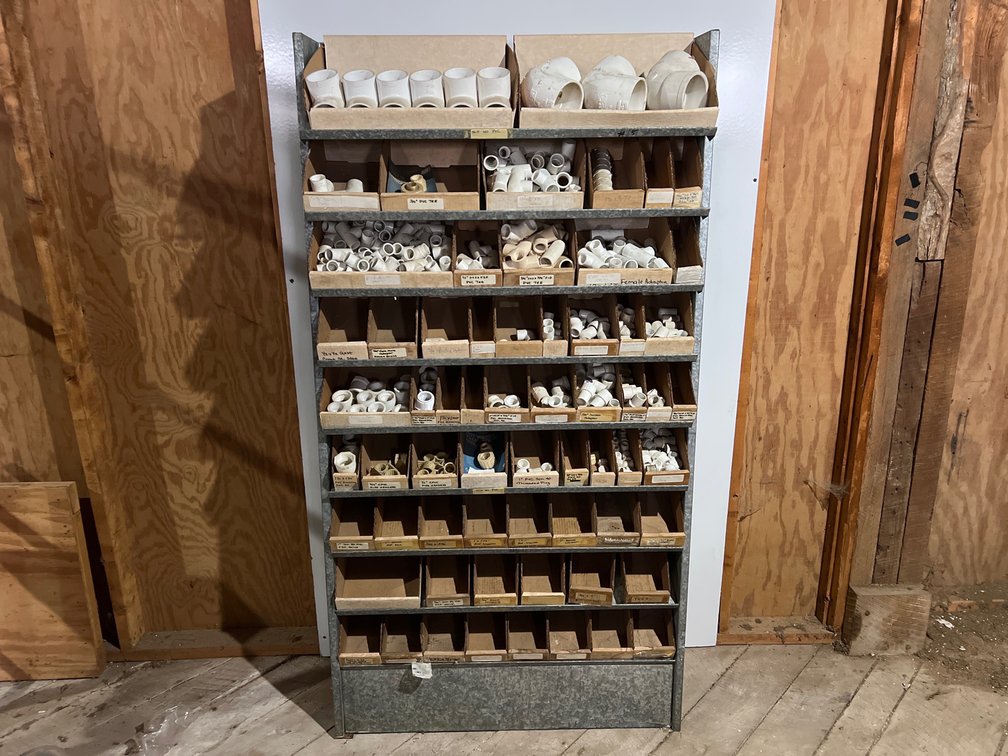 68”H x 36W x 11.5” D Galvanized Organizer with PVC Fittings