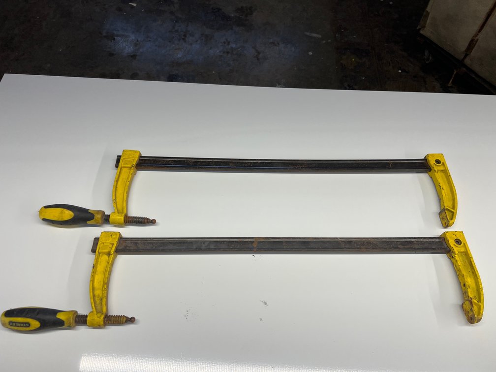 Two Stanley 24” Metal Bar Clamps