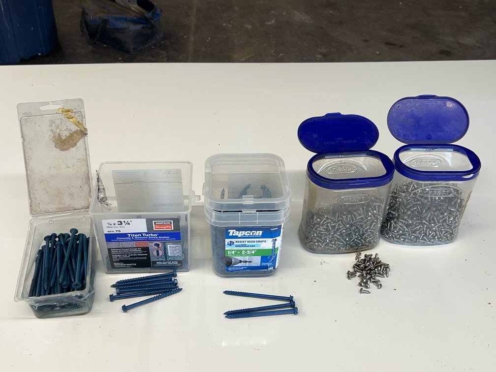 Lot of Screws - Concrete/Block 3.5”, 3.25”, 2.75” & 1/2” Fastener