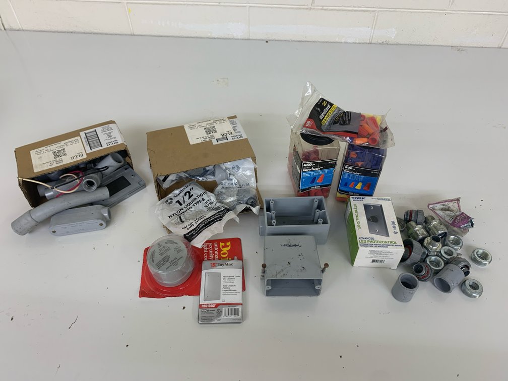 Box Of Assorted Wiring Accessories