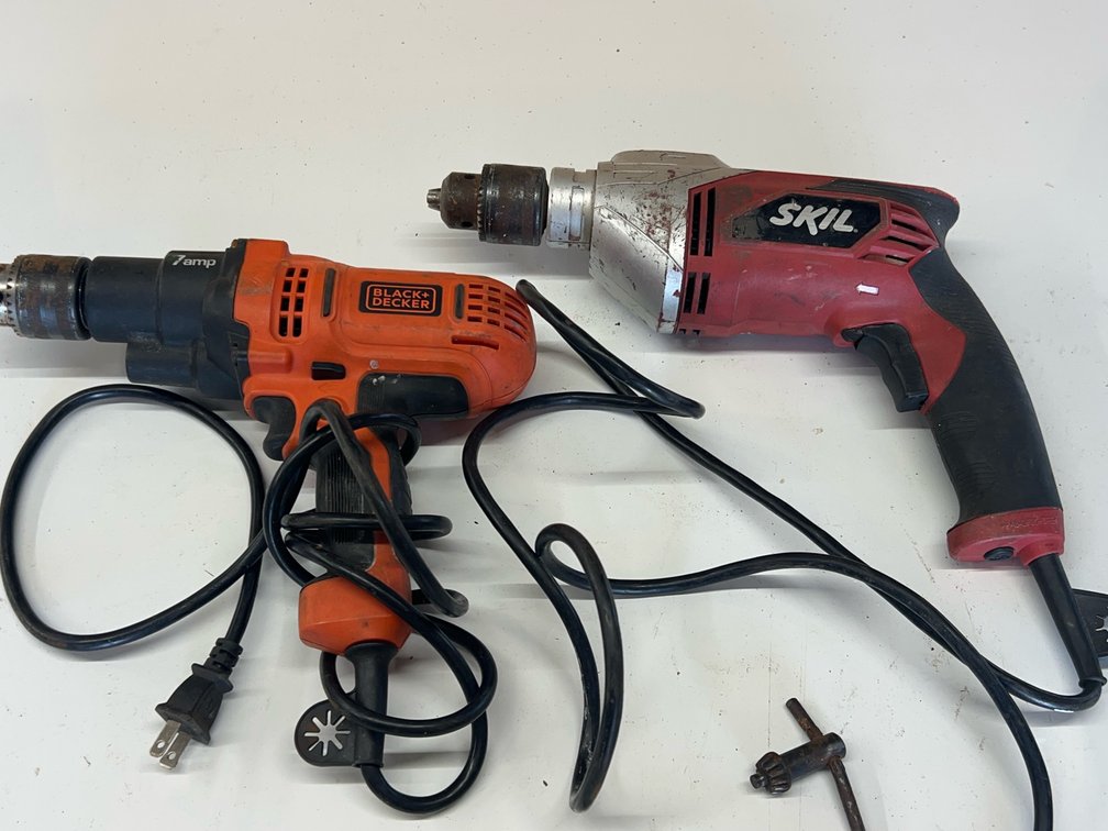 Skil 1/2” Chuck Hammer Drill & Black & Decker 1/2” Chuck Drill