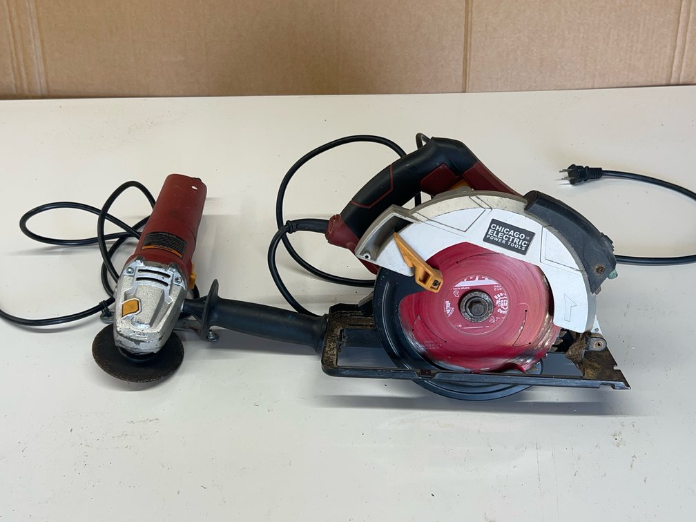 Chicago Electric 4.5” Angle Grinder & 7.25” Circular Saw