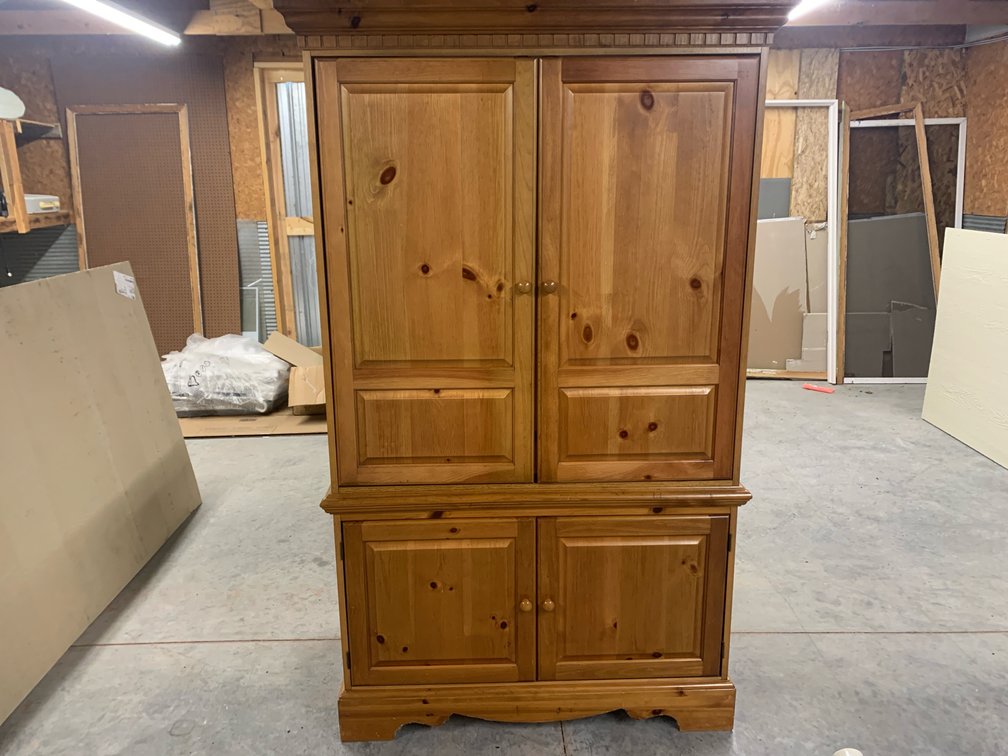 Wooden TV Stand. 43” Wide. 22” Deep. 75 1/2” Tall