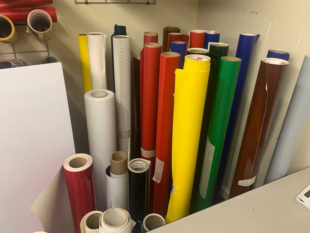 Assorted Rolls Of Vinyl For A Plotter. 24”, 30”, and 48”