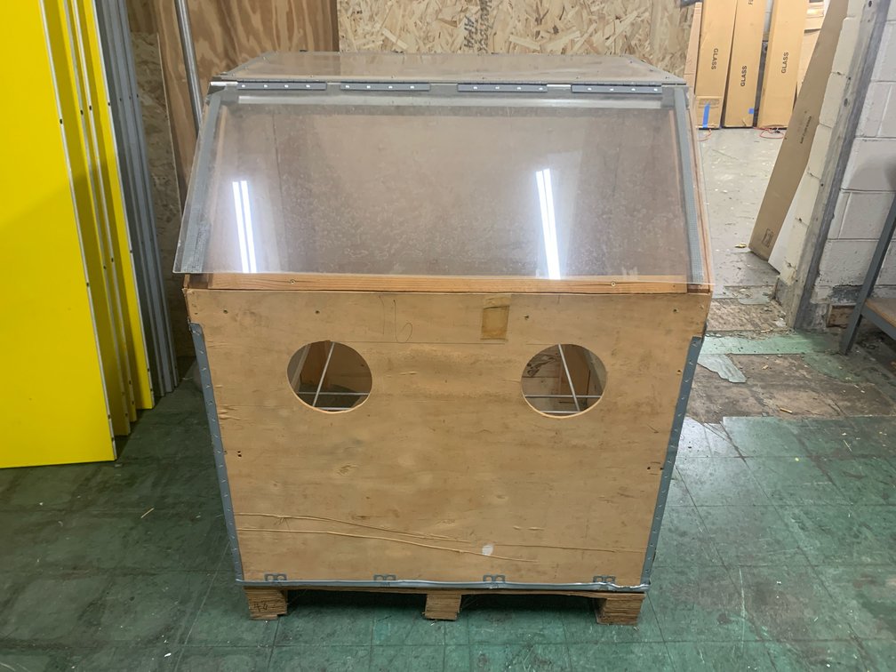 Sand Blasting Cabinet. 38” Long. 47” Tall. 32” Deep